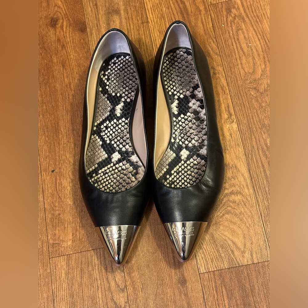 Cavalli Class By Roberto Cavalli Leather Pointed Toe Flats Sz 9 Formal Business